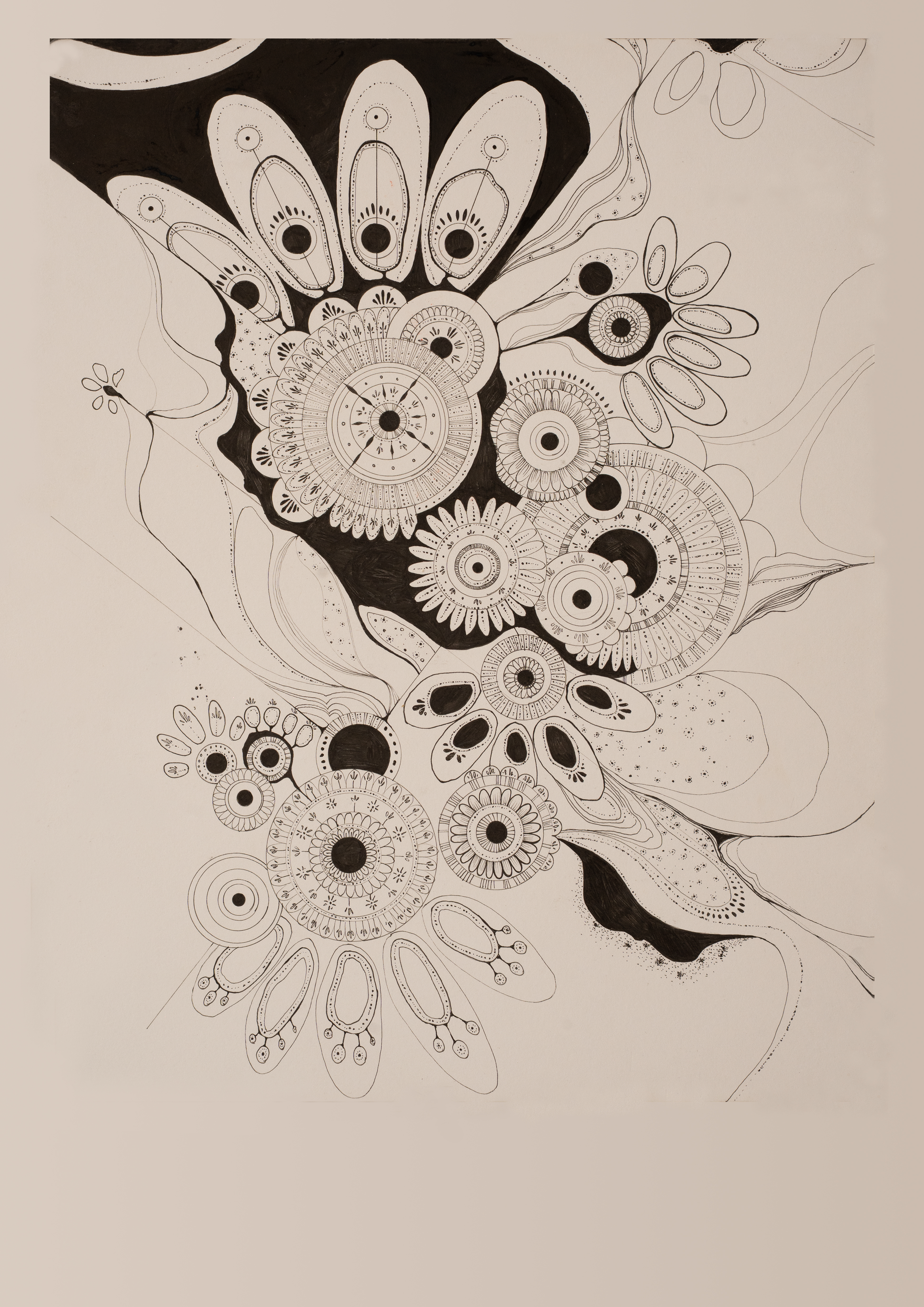 Botanical Study — Original fine line botanical composition on paper.