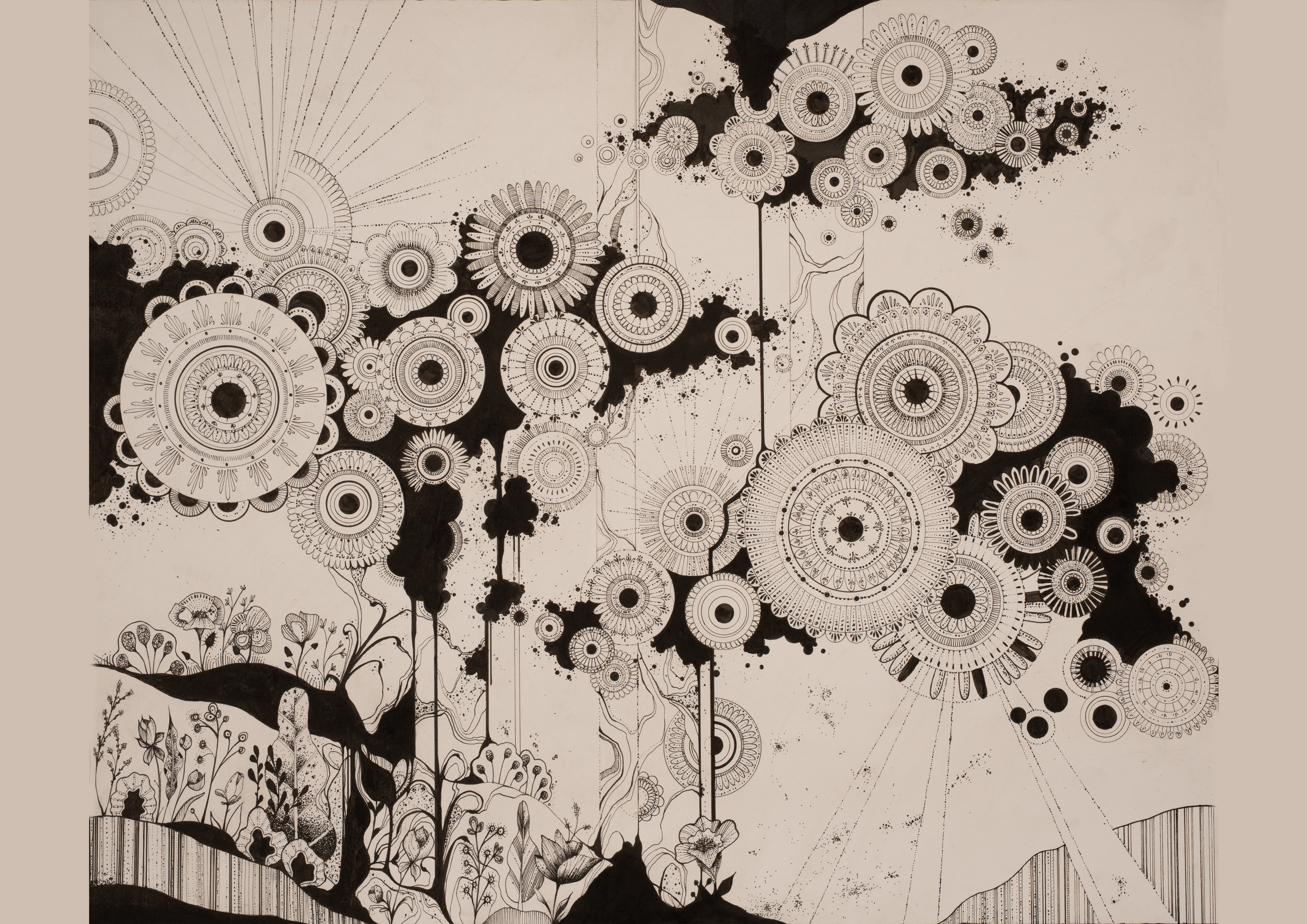 Floral Study — Fine line floral illustration — studio original.