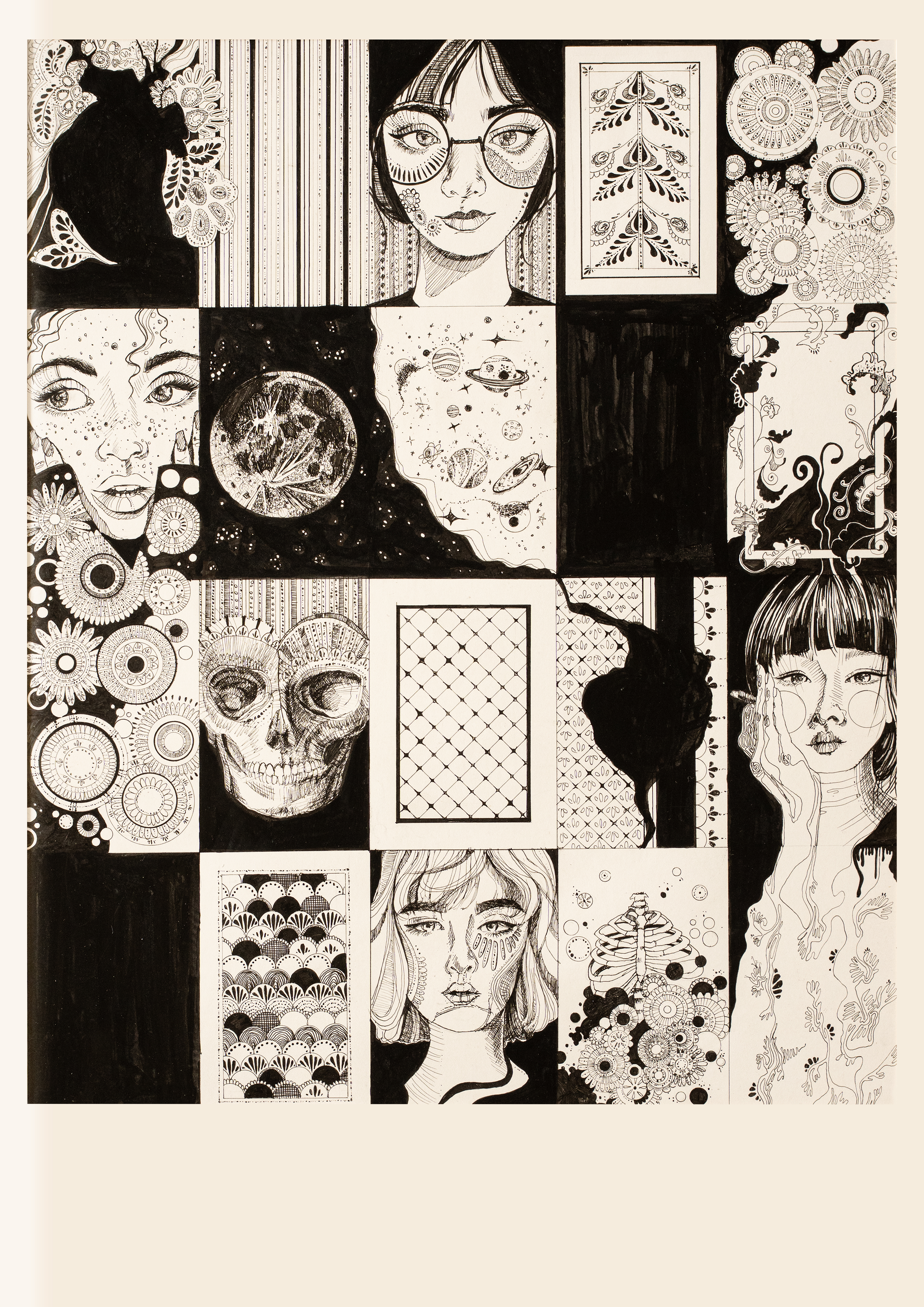 Organic Forms — Organic composition in pen and ink.