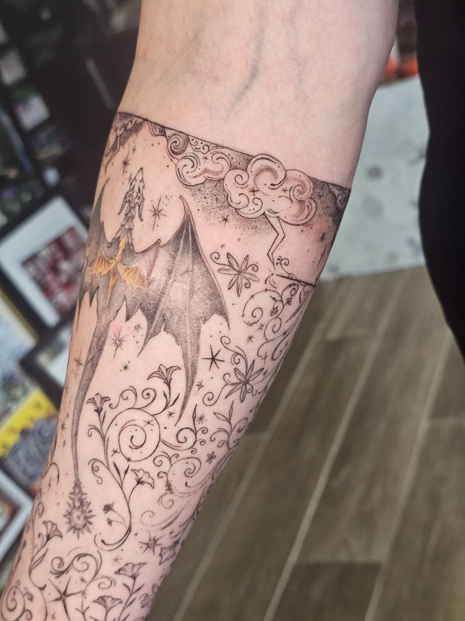 Iron Flame tattoo — Fine Line · Fantasy by Jing, Cebu