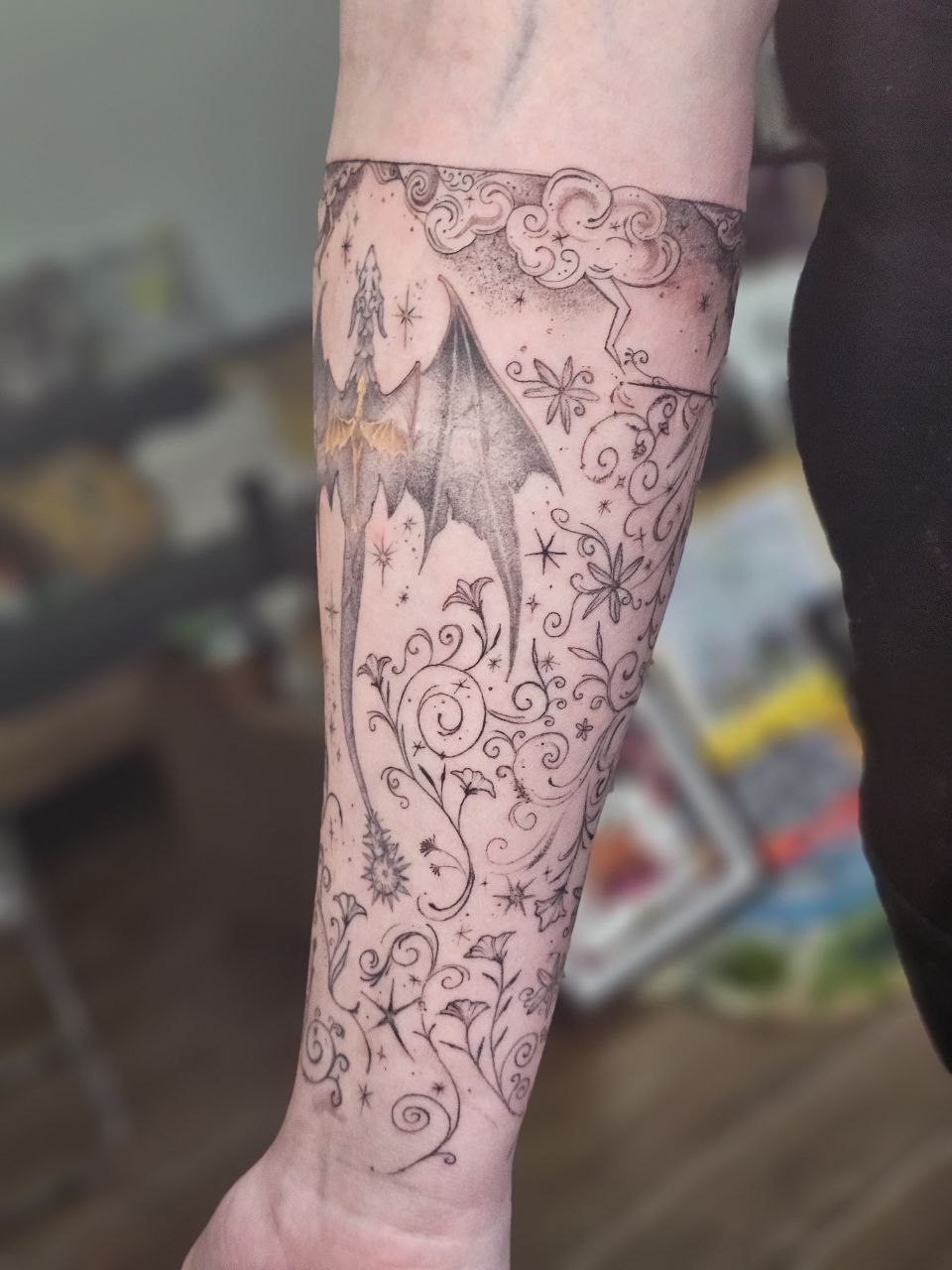 Iron Flame tattoo — Fine Line · Fantasy by Jing, Cebu