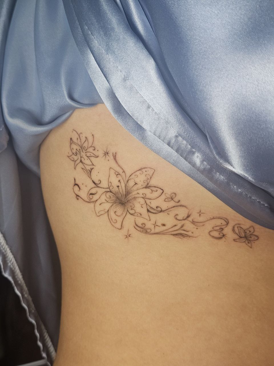 Botanical tattoo — Floral · Fine Line by Jing, Cebu