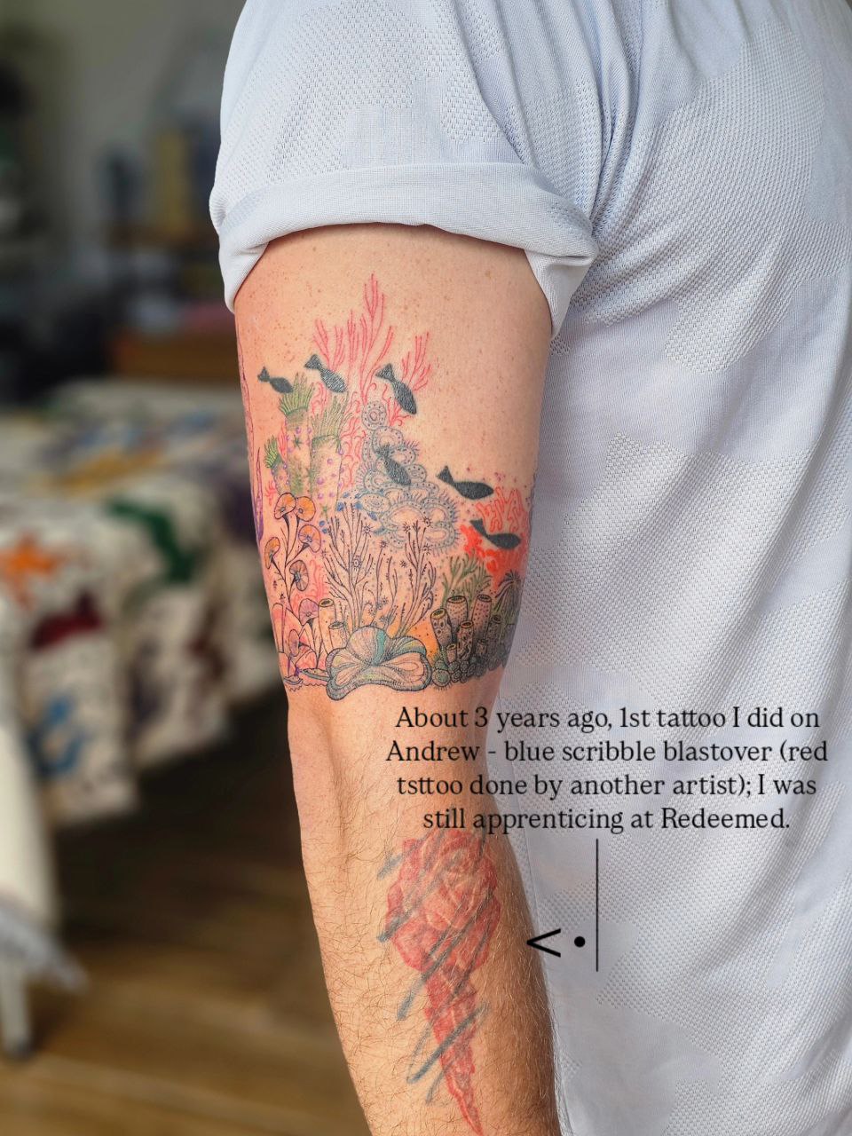 Color Work tattoo — Fine Line · Color by Jing, Cebu