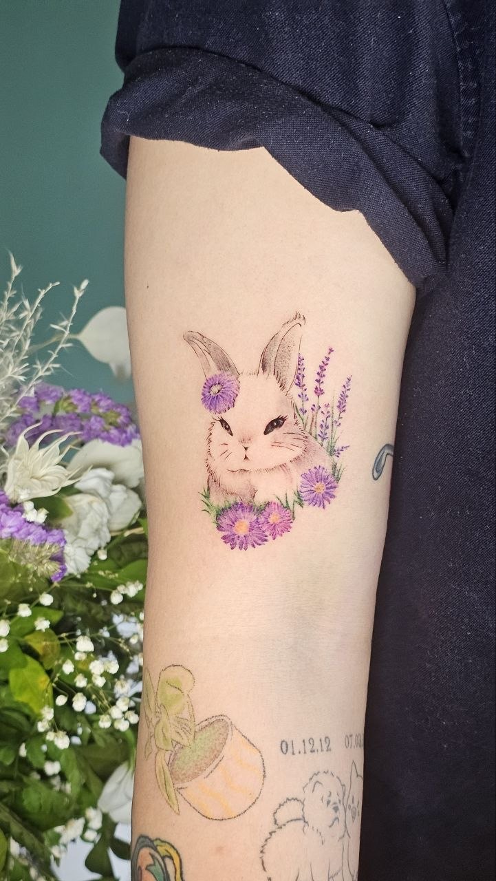 Color Work tattoo — Fine Line · Color by Jing, Cebu