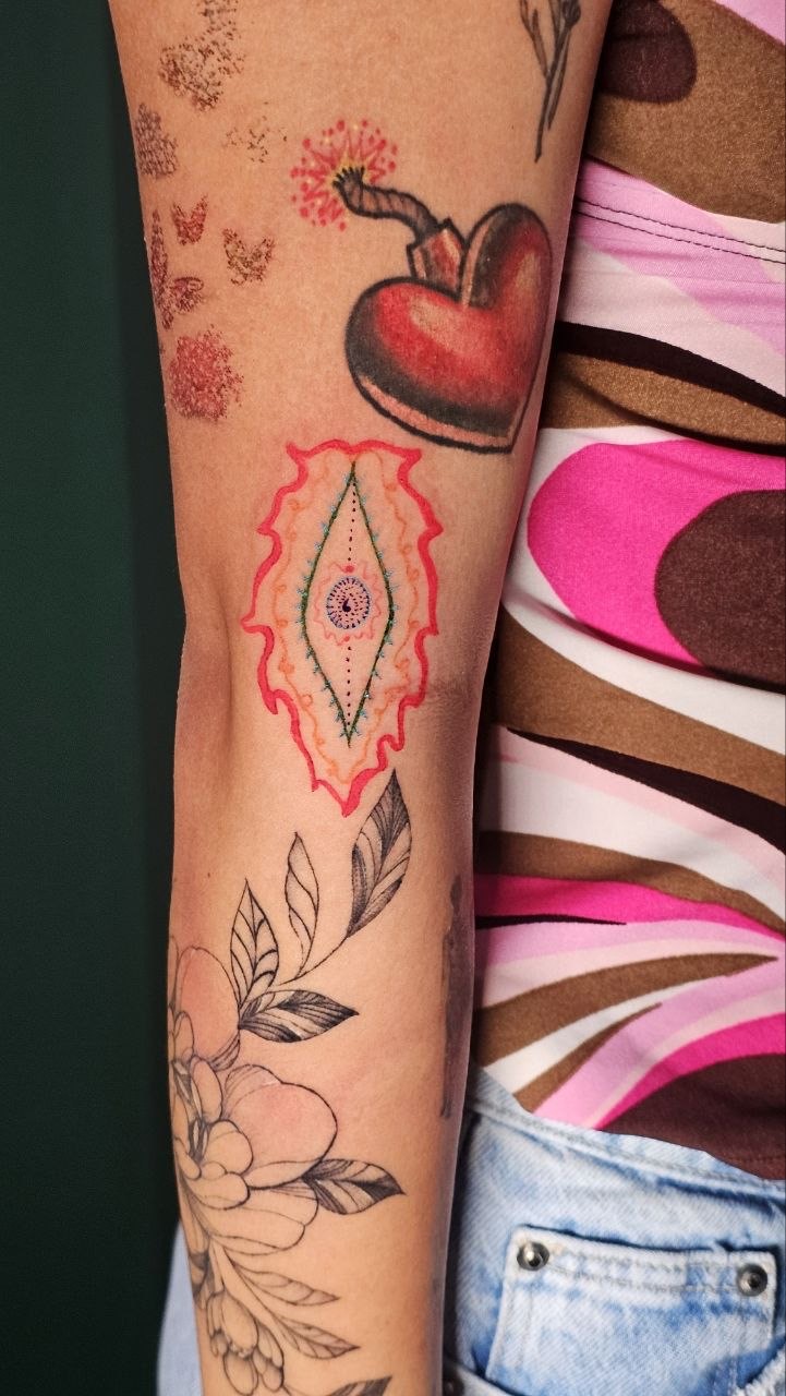 Color Work tattoo — Fine Line · Color by Jing, Cebu