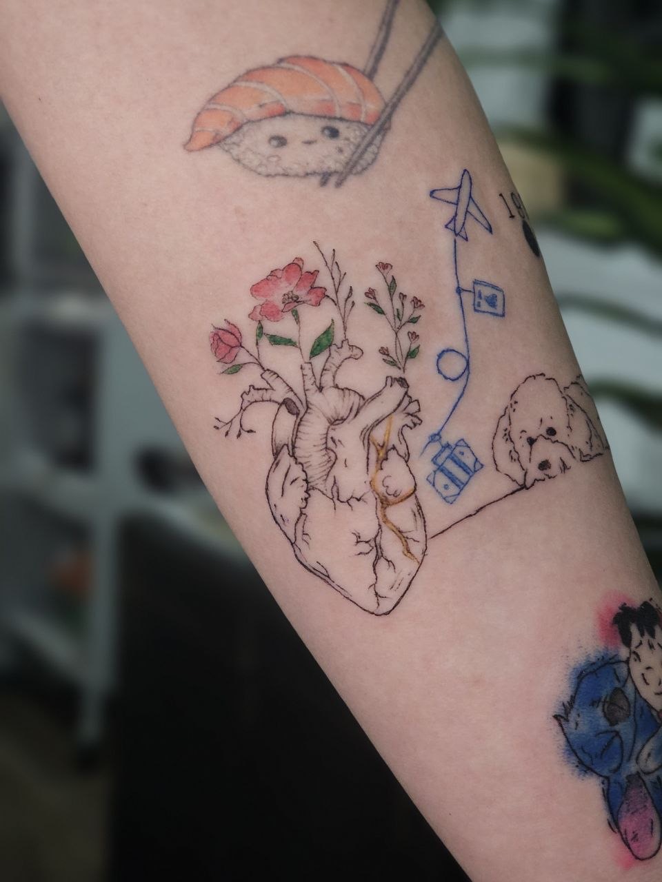 Color Work tattoo — Fine Line · Color by Jing, Cebu