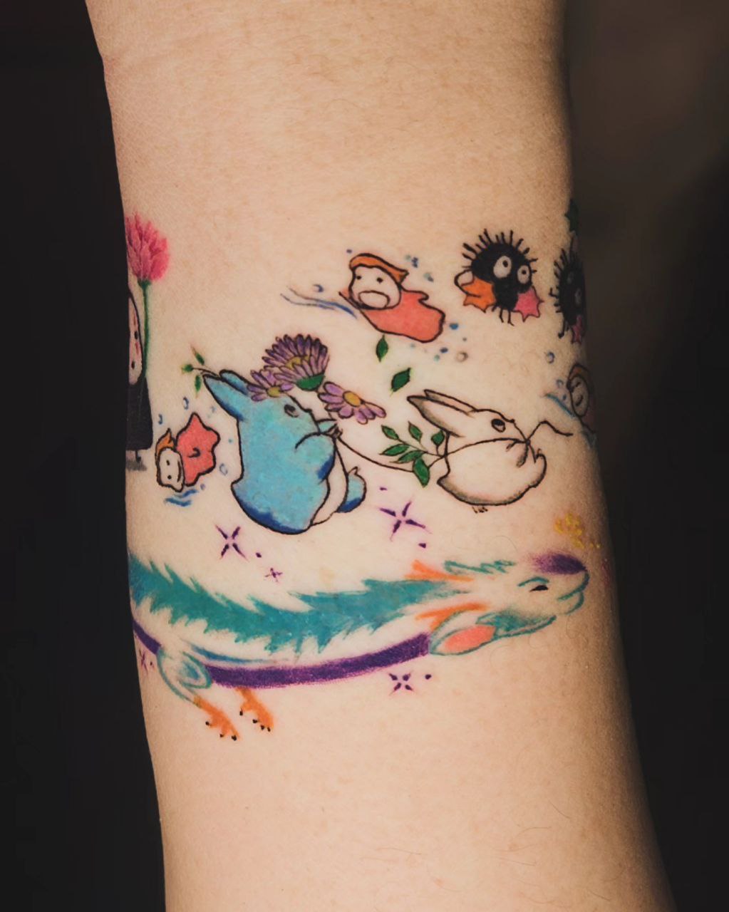 Studio Ghibli tattoo — Fine Line · Illustration by Jing, Cebu