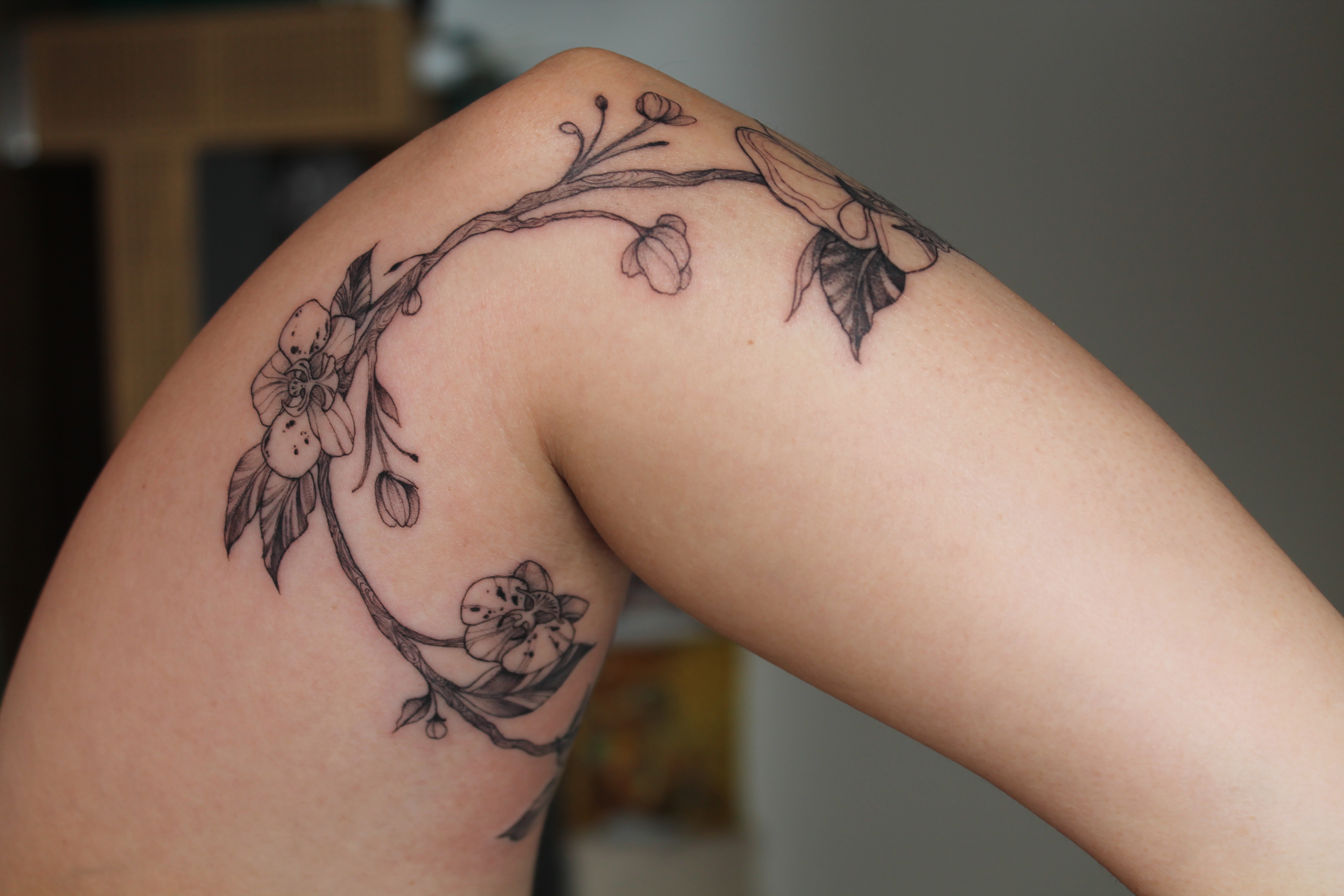 Floral tattoo — Floral · Fine Line by Jing, Cebu