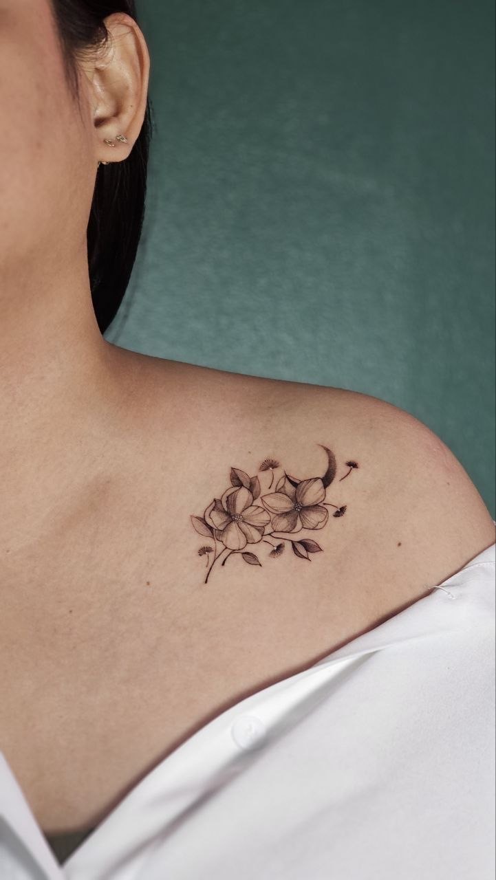 Floral tattoo — Floral · Fine Line by Jing, Cebu