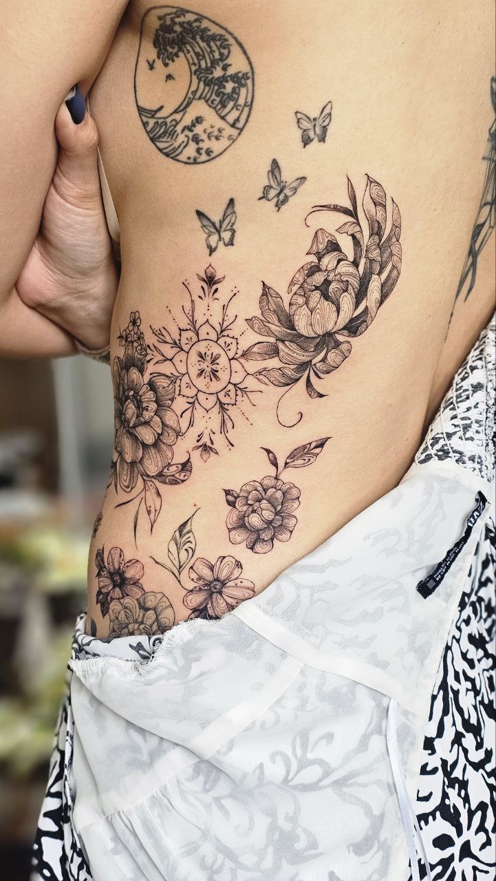 Floral tattoo — Floral · Fine Line by Jing, Cebu