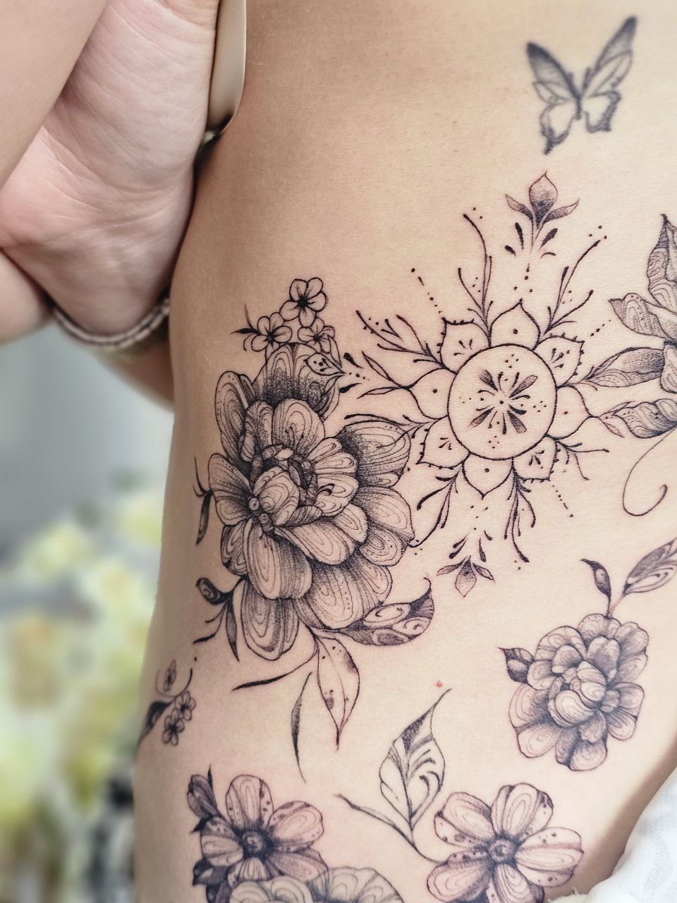 Floral tattoo — Floral · Fine Line by Jing, Cebu
