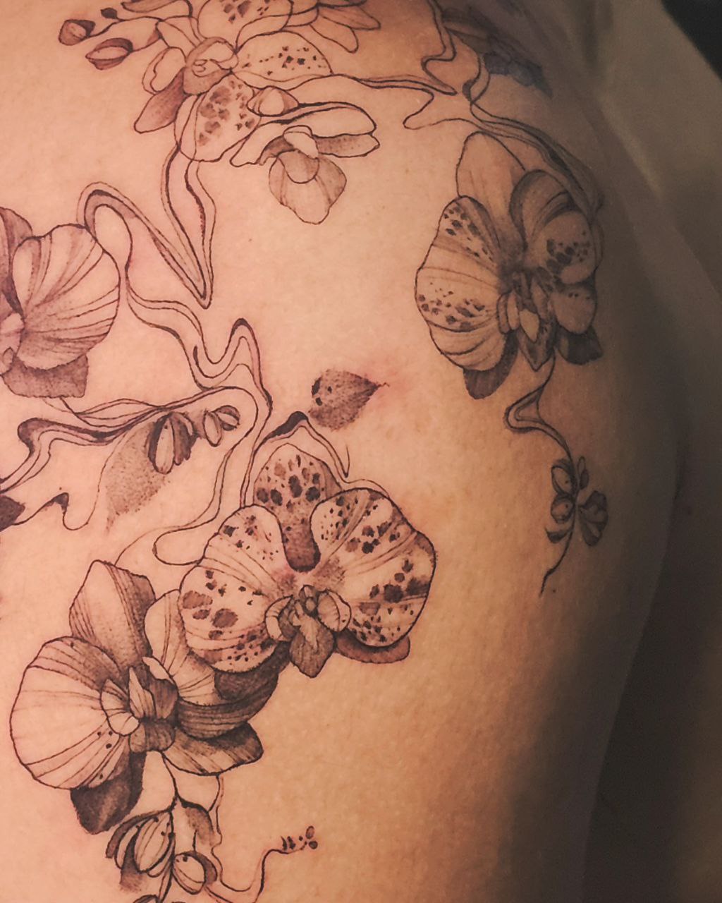 Floral tattoo — Floral · Fine Line by Jing, Cebu